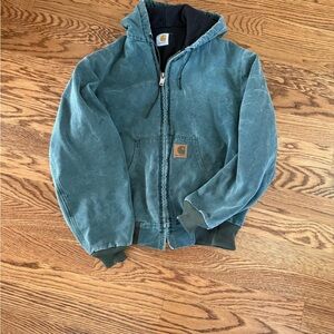 Carhartt Teal Hooded Jacket Small